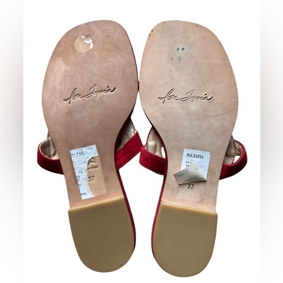 Isa Tapia red suede “Te Amo “ shoes size 37/7 - Picture 5 of 7